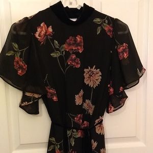 Lulu's Black Floral Maxi Dress